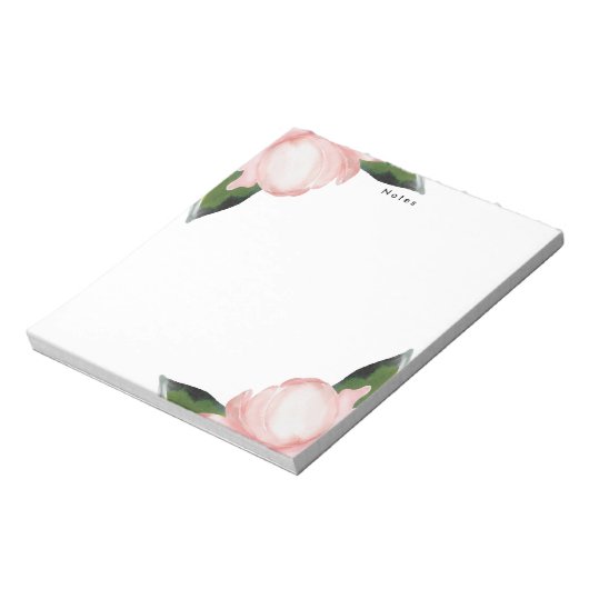 Elegantes Romantisches Wasserfarben Blume Notepad Notizblock (Rotiert)