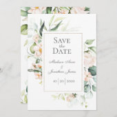 Elegantes Romantisches Wasserfarbenschild Save The Date (Vorne/Hinten)