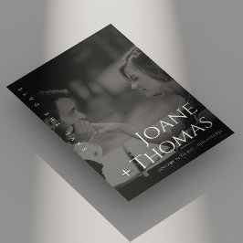 Elegantes römisches Schriftart Foto Hochzeit Save  The Date