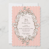 Elegantes Rosa 21. Geburtstag Party Einladung (Vorderseite)