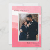 Elegantes Rosa Abstraktes Foto Happy Holidays (Vorderseite)