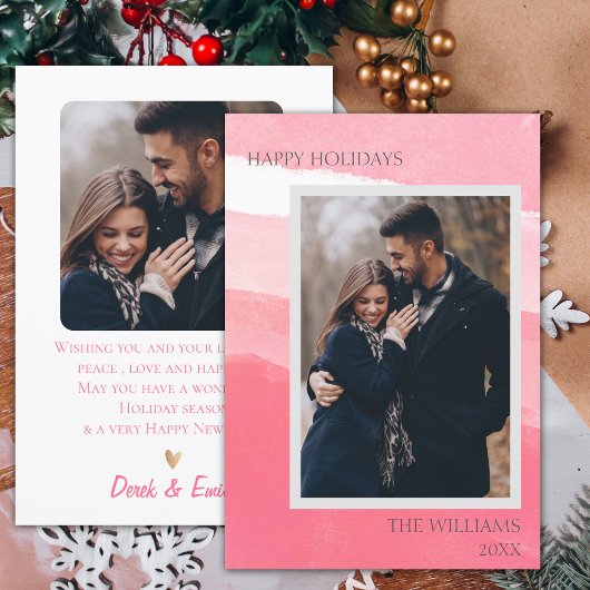 Elegantes Rosa Abstraktes Foto Happy Holidays