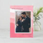 Elegantes Rosa Abstraktes Foto Happy Holidays (Stehend Vorderseite)