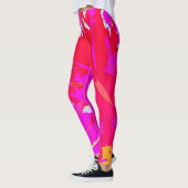 Elegantes rosa Abstraktes Muster Leggings (Links)