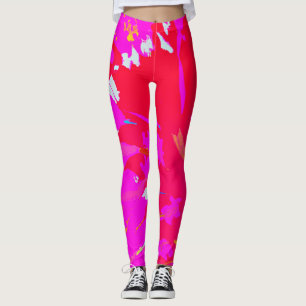 Elegantes rosa Abstraktes Muster Leggings