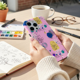 Elegantes rosa Abstraktes Vintages Blumenmuster Case-Mate iPhone Hülle