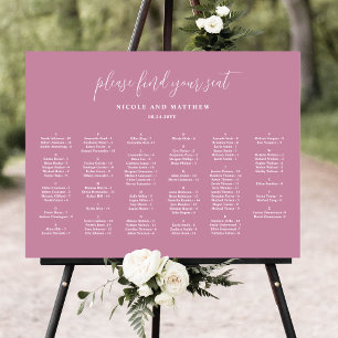 Elegantes rosa Alphabetisches Hochzeitsstift Poster