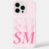Elegantes rosa Anfangsmonogramm Case-Mate iPhone Hülle (Rückseite)