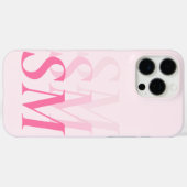 Elegantes rosa Anfangsmonogramm Case-Mate iPhone Hülle (Rückseite (Horizontal))