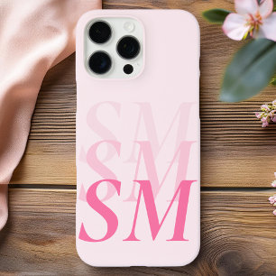 Elegantes rosa Anfangsmonogramm iPhone 16 Pro Max Hülle