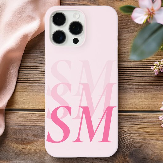 Elegantes rosa Anfangsmonogramm Case-Mate iPhone Hülle