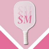 Elegantes rosa Anfangsmonogramm Pickleball Schläger