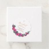 Elegantes, rosa Aquarell Blumenbräunchen Geschenkanhänger (Beispiel)