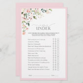 Elegantes Rosa Aquarell Brautparty Spiel (Vorne/Hinten)