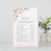 Elegantes Rosa Aquarell Brautparty Spiel (Stehend Vorderseite)