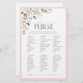 Elegantes Rosa Aquarell Brautparty Spiel (Vorne/Hinten)