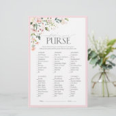Elegantes Rosa Aquarell Brautparty Spiel (Stehend Vorderseite)