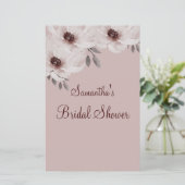 Elegantes Rosa Aquarell Brautparty Spiel (Stehend Vorderseite)