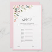 Elegantes Rosa Aquarell Brautparty Spiel (Vorne/Hinten)