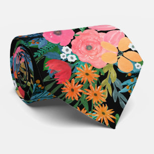 Elegantes rosa Aquarell Floral Bouquet Design Krawatte