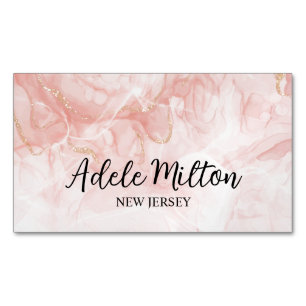 Elegantes Rosa-Aquarell Magnetische Visitenkarte