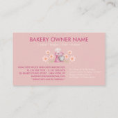 Elegantes rosa Aquarellbäckerei Logo Floral Visitenkarte (Rückseite)