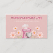 Elegantes rosa Aquarellbäckerei Logo Floral Visitenkarte (Vorderseite)