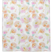 Elegantes, rosa Aquarellblüten Duschvorhang (Vorderseite)