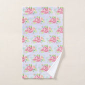 Elegantes rosa Aquarellfarben Blume Bouquet Muster Badhandtuch Set (Handtuch)