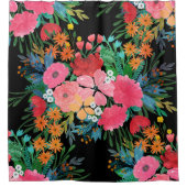 Elegantes rosa Aquarellfarben Blumenmodedesign Duschvorhang (Vorderseite)