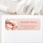 Elegantes Rosa auf Rose Gold Rücksendeadresse (Insitu)