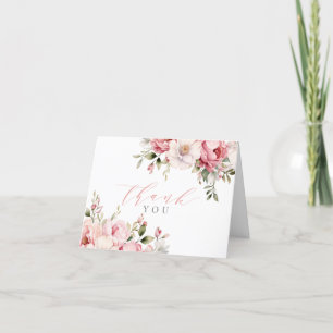 Elegantes, rosa Baby in Bloom Girl Babydusche gekl Dankeskarte