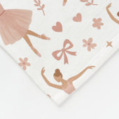 Elegantes rosa Ballerina-Muster Fleecedecke (Ecke)