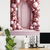 Elegantes Rosa Ballondekor Poster (Heimbüro)