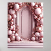 Elegantes Rosa Ballondekor Poster (Vorne)
