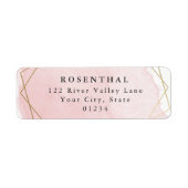Elegantes rosa Bat Mitzvah Rücksendeadresse Label (Vorne)
