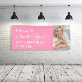 Elegantes rosa Beifall Ein anderes Jahr Geburtstag Banner