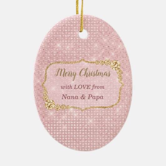 Elegantes Rosa beleuchtet Goldballerina Keramikornament (Hinten)