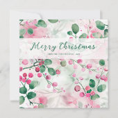 Elegantes Rosa Berries Weihnachten (Vorderseite)