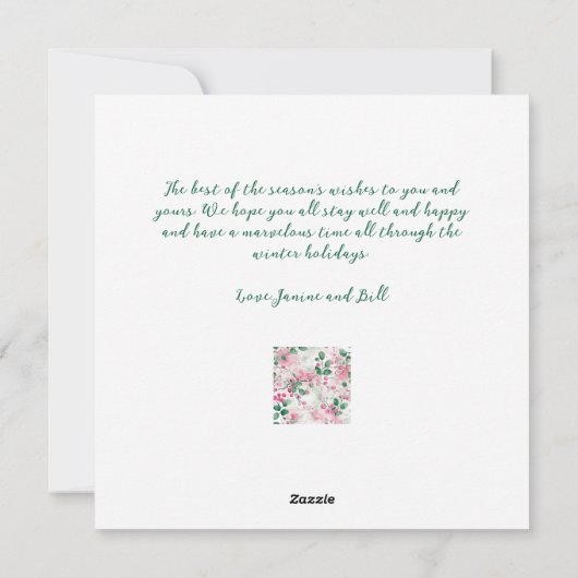 Elegantes Rosa Berries Weihnachten (Rückseite)