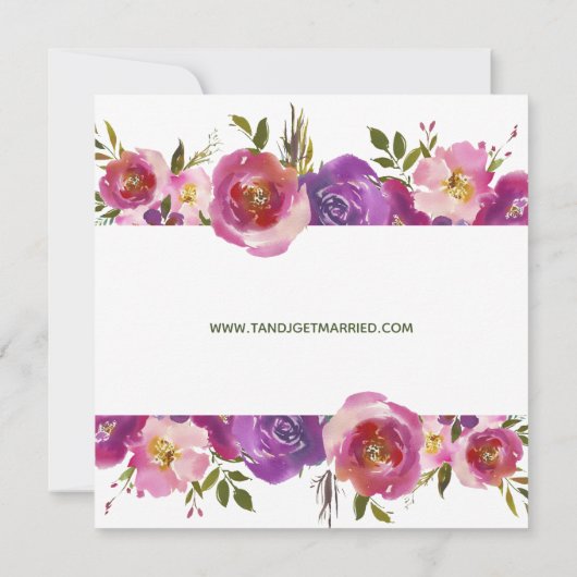 Elegantes Rosa Berry Lila Brautparty Einladung (Rückseite)