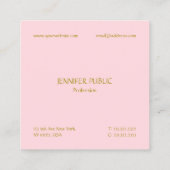 Elegantes, rosa Berufliches modernes Template Quadratische Visitenkarte (Rückseite)