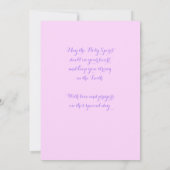 Elegantes rosa Bestätigung Blumenkreuz Karte (Rückseite)