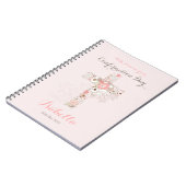 Elegantes Rosa Bestätigung Blumenkreuz Notizblock (Linke Seite)