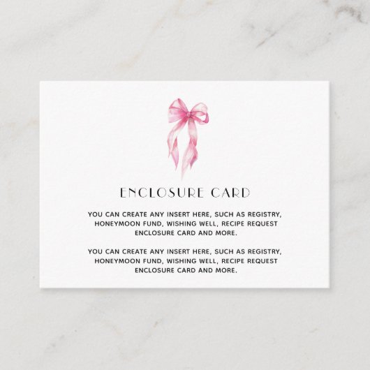 Elegantes Rosa Bindung an das Brautparty des Knote Begleitkarte (Vorderseite)