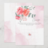 Elegantes, rosa Bingospiel Einladung (Vorne/Hinten)
