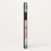 Elegantes Rosa Blau Silber Glitzer Monogramm Case-Mate iPhone Hülle (Hinten/Rechts)