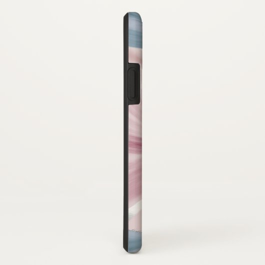 Elegantes Rosa Blau Silber Glitzer Monogramm Case-Mate iPhone Hülle (Hinten/Rechts)