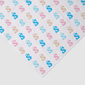 Elegantes rosa blaues Mit Monogramm Zeichensymbol Seidenpapier (Detail)