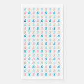 Elegantes rosa blaues Mit Monogramm Zeichensymbol Serviette (Vorderseite)